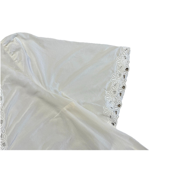 Sezane Ivory Ilonie Blouse Size 10 US Womens Designer Silk Top Cream Loose Fit - Picture 8 of 11